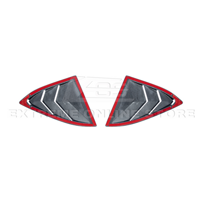 2020-Up Corvette C8 DRY Carbon Fiber Side Quarter Window Louver Sun Shade Cover