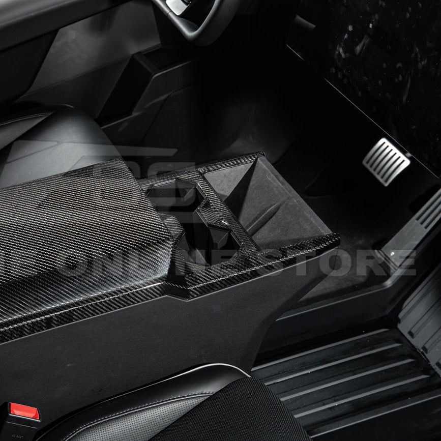 2024-Up Tesla Cybertruck Center Cup Holder Cover - VENT-1062-BKCF