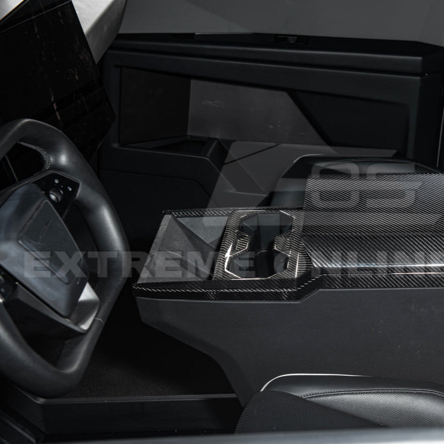 2024-Up Tesla Cybertruck Center Cup Holder Cover - VENT-1062-BKCF