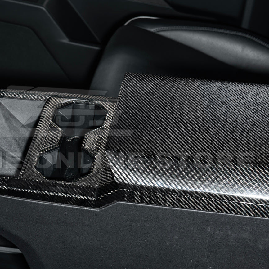 2024-Up Tesla Cybertruck Armrest Cover - VENT-1059-BKCF