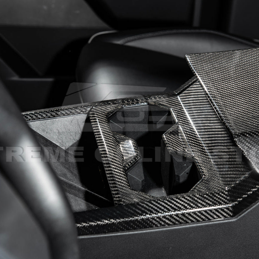 2024-Up Tesla Cybertruck Center Cup Holder Cover - VENT-1062-BKCF
