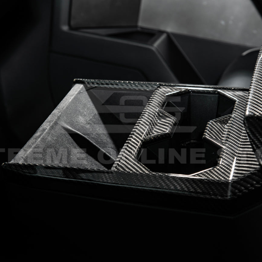 2024-Up Tesla Cybertruck Center Cup Holder Cover - VENT-1062-BKCF