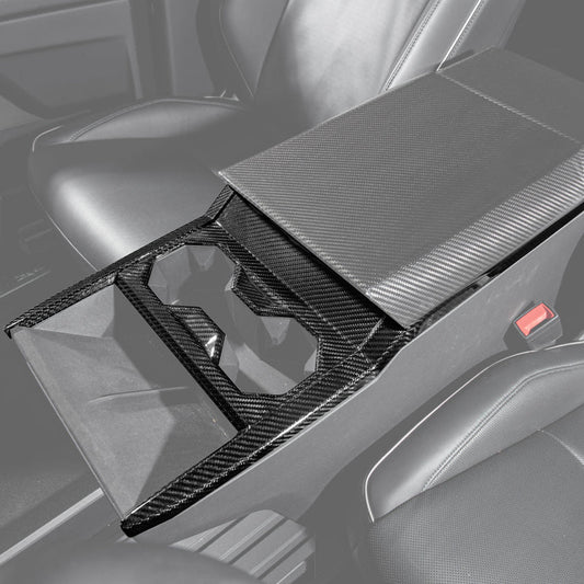 2024-Up Tesla Cybertruck Center Cup Holder Cover - VENT-1062-BKCF