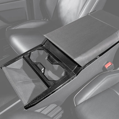 2024-Up Tesla Cybertruck Center Cup Holder Cover - VENT-1062-BKCF