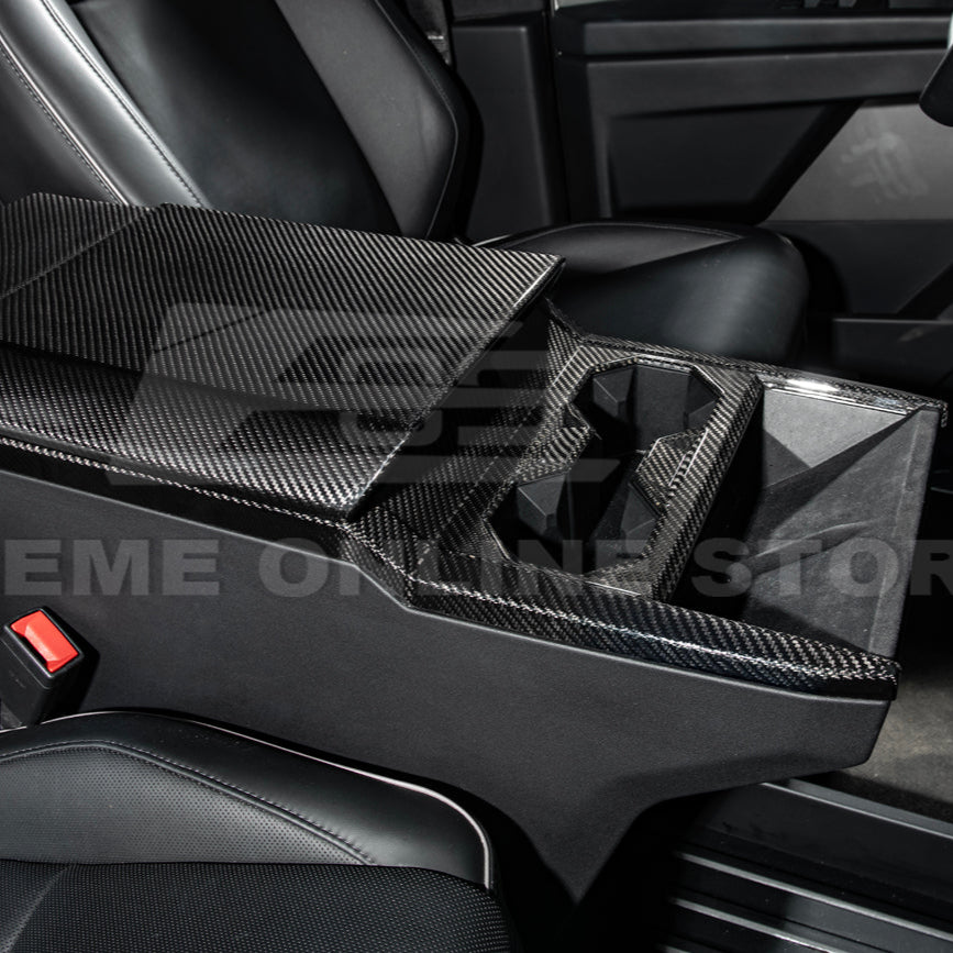 2024-Up Tesla Cybertruck Center Cup Holder Cover - VENT-1062-BKCF