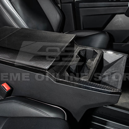 2024-Up Tesla Cybertruck Center Cup Holder Cover - VENT-1062-BKCF