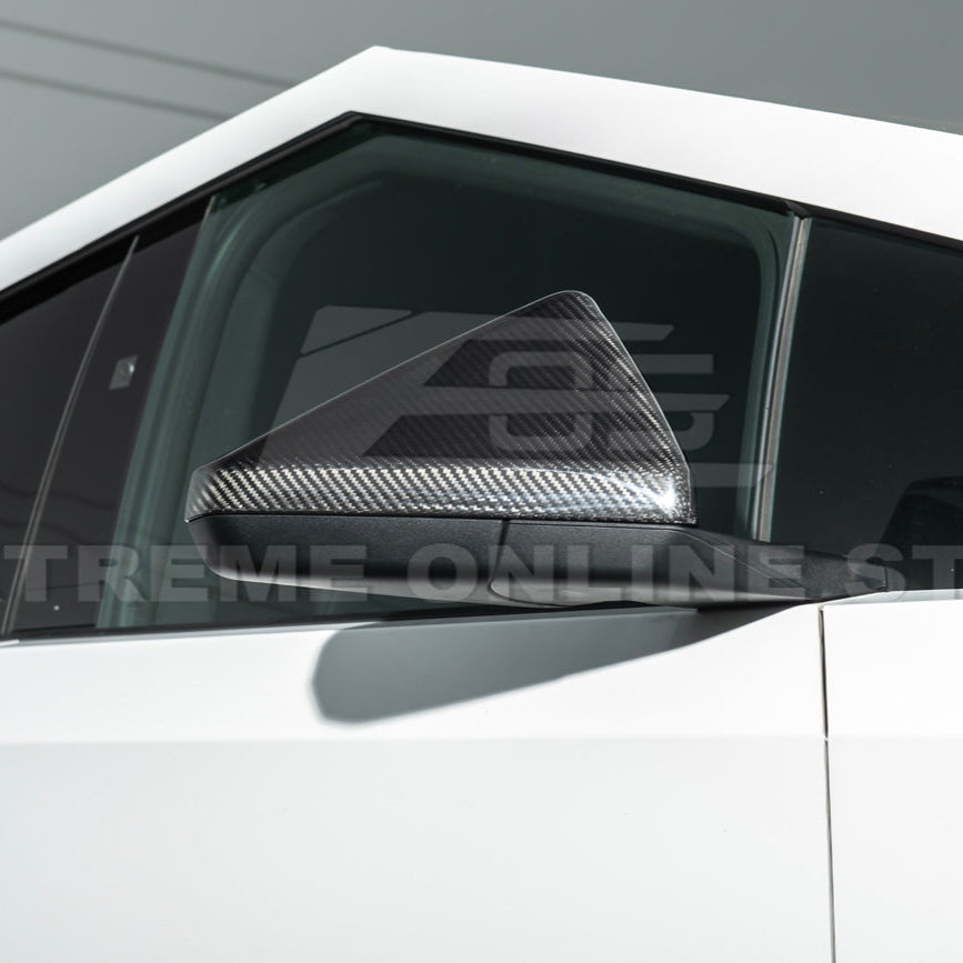 2024-Up Tesla Cybertruck Side Mirror Covers Pair - MC-1057-BKCF