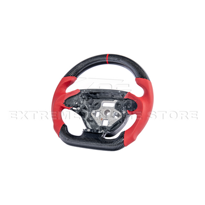 Chevrolet Corvette C7 Red Leather Red Stitching Carbon Fiber Steering Wheel