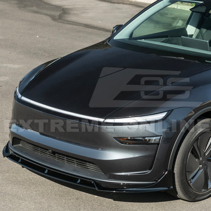 2025-Up Tesla Model Y Track Style 4 Pcs Front Bumper Lip Splitter - FLIP-1290-ABS