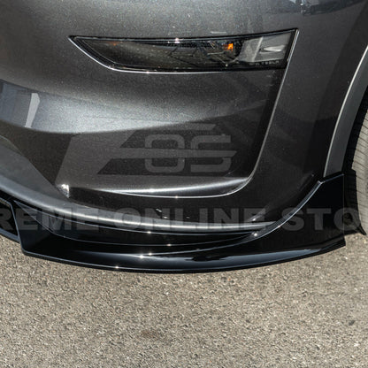 2025-Up Tesla Model Y Track Style Front Lip Side Skirts Kit - FLIP-1290-ABS_SS-1291-ABS