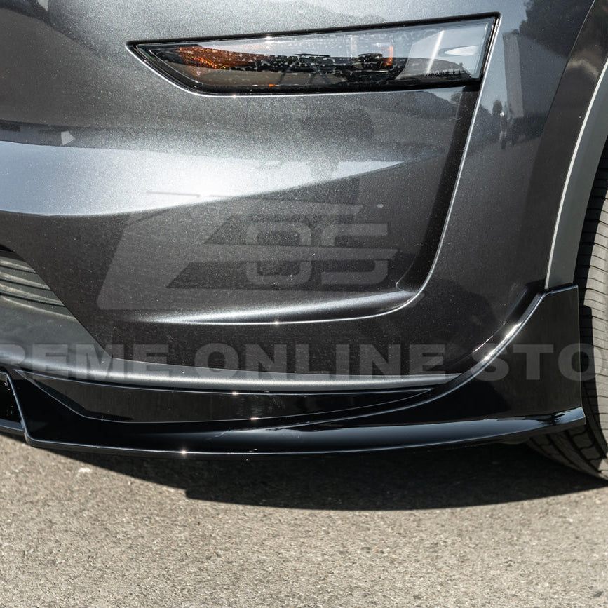 2025-Up Tesla Model Y Track Style 4 Pcs Front Bumper Lip Splitter - FLIP-1290-ABS