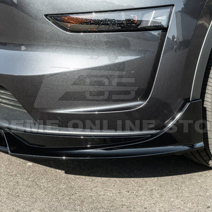 2025-Up Tesla Model Y Track Style 4 Pcs Front Bumper Lip Splitter - FLIP-1290-ABS