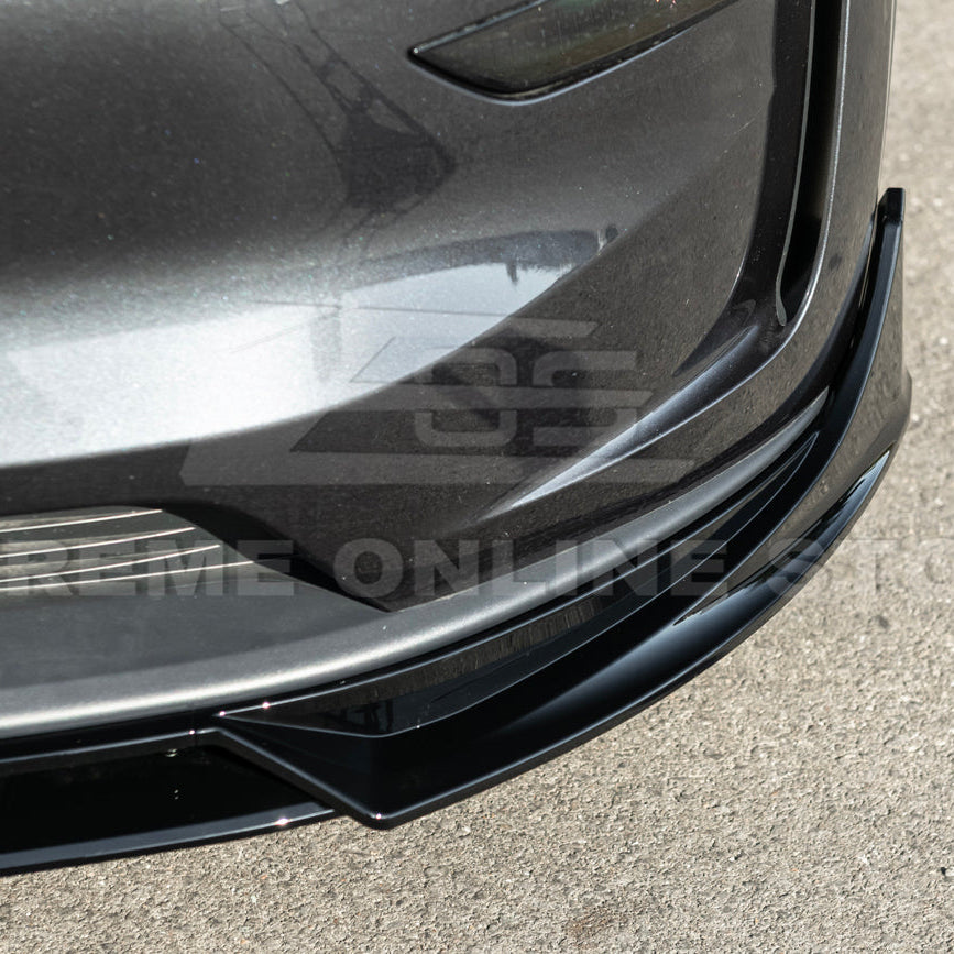 2025-Up Tesla Model Y Track Style Front Lip Side Skirts Kit - FLIP-1290-ABS_SS-1291-ABS