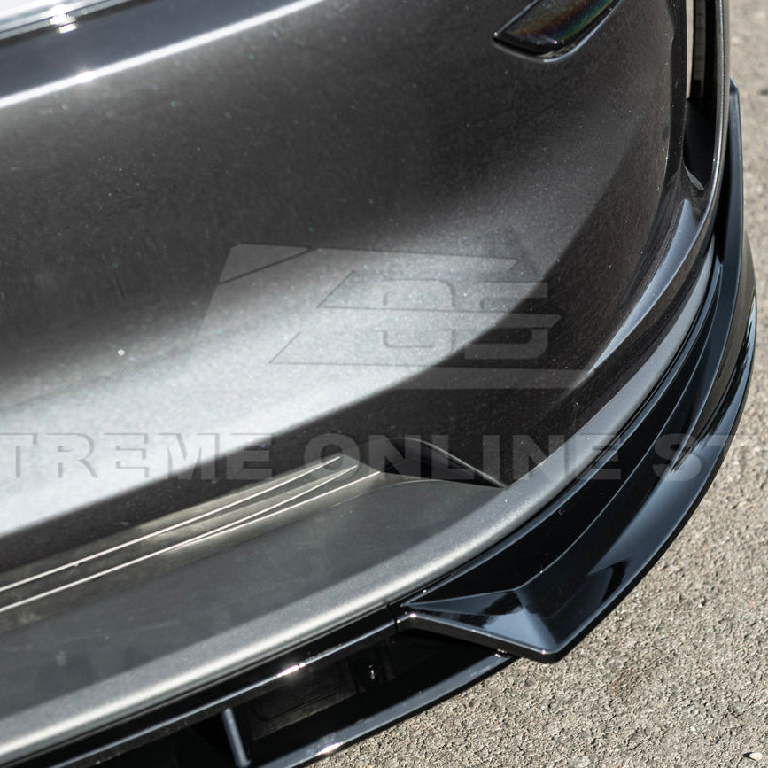 2025-Up Tesla Model Y Track Style 4 Pcs Front Bumper Lip Splitter - FLIP-1290-ABS