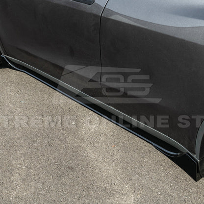 2025-Up Tesla Model Y Track Style Front Lip Side Skirts Kit - FLIP-1290-ABS_SS-1291-ABS