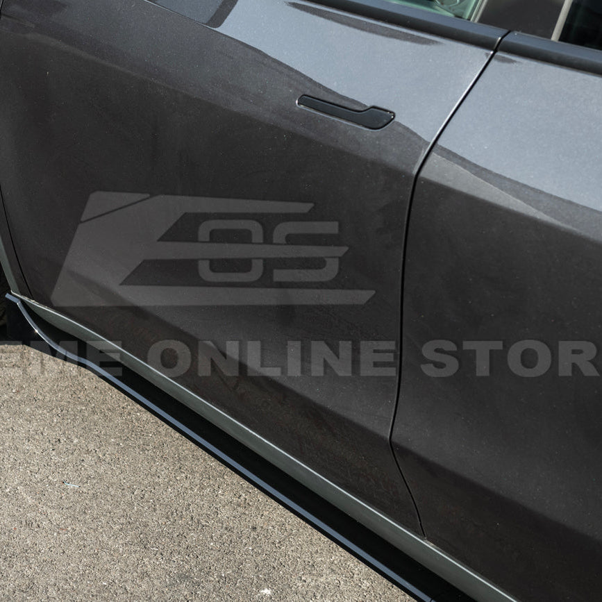 2025-Up Tesla Model Y Track Style Front Lip Side Skirts Kit - FLIP-1290-ABS_SS-1291-ABS