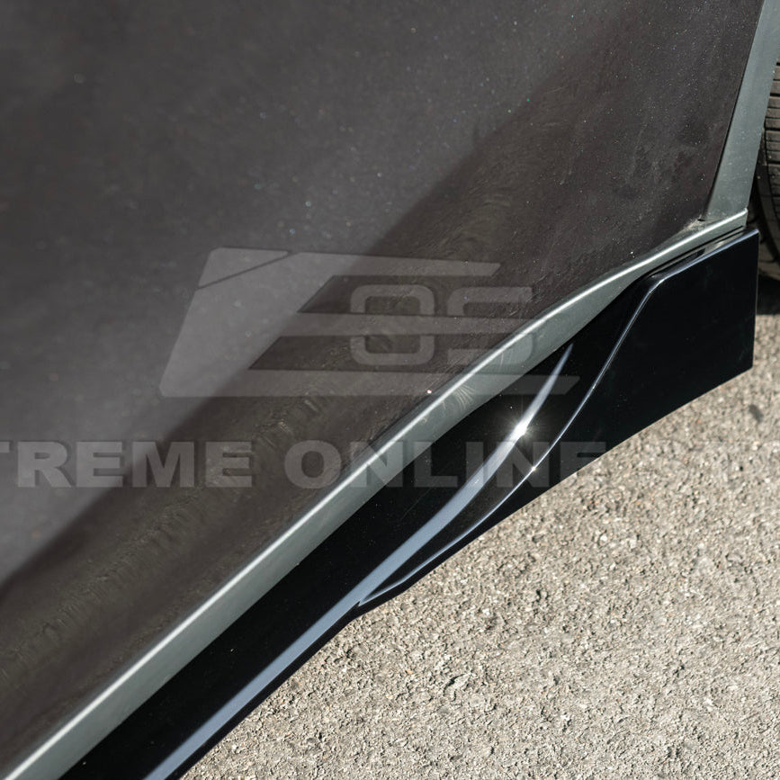 2025-Up Tesla Model Y Track Style Front Lip Side Skirts Kit - FLIP-1290-ABS_SS-1291-ABS