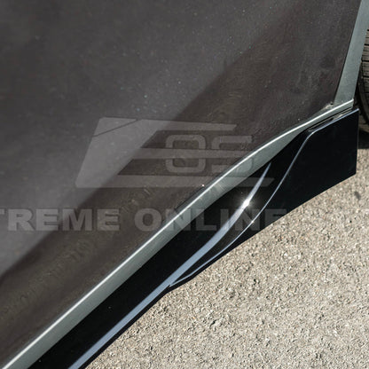 2025-Up Tesla Model Y Track Style Front Lip Side Skirts Kit - FLIP-1290-ABS_SS-1291-ABS