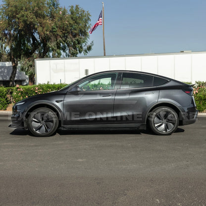 2025-Up Tesla Model Y Track Style Front Lip Side Skirts Kit - FLIP-1290-ABS_SS-1291-ABS