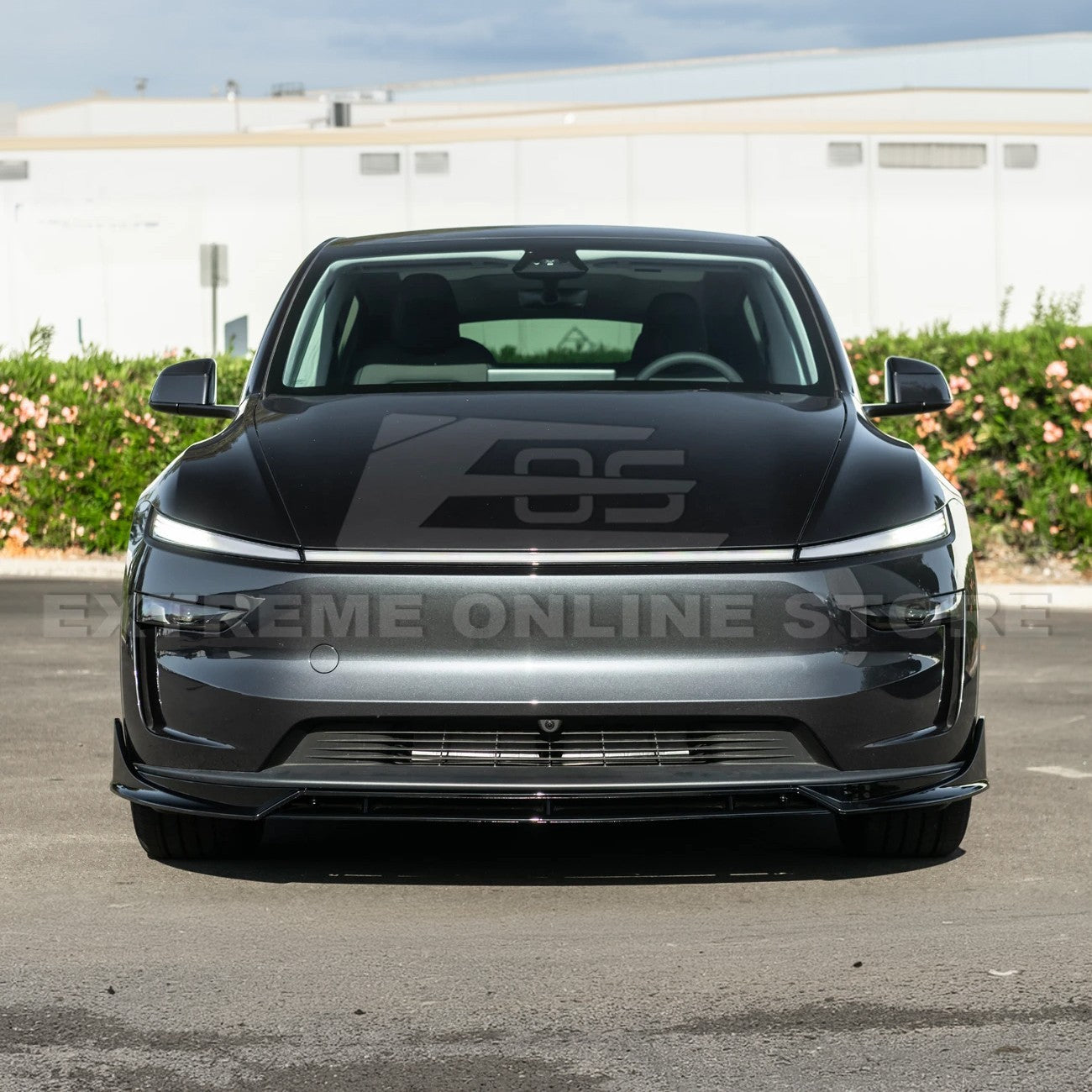 2025-Up Tesla Model Y Track Style Front Lip Side Skirts Kit - FLIP-1290-ABS_SS-1291-ABS