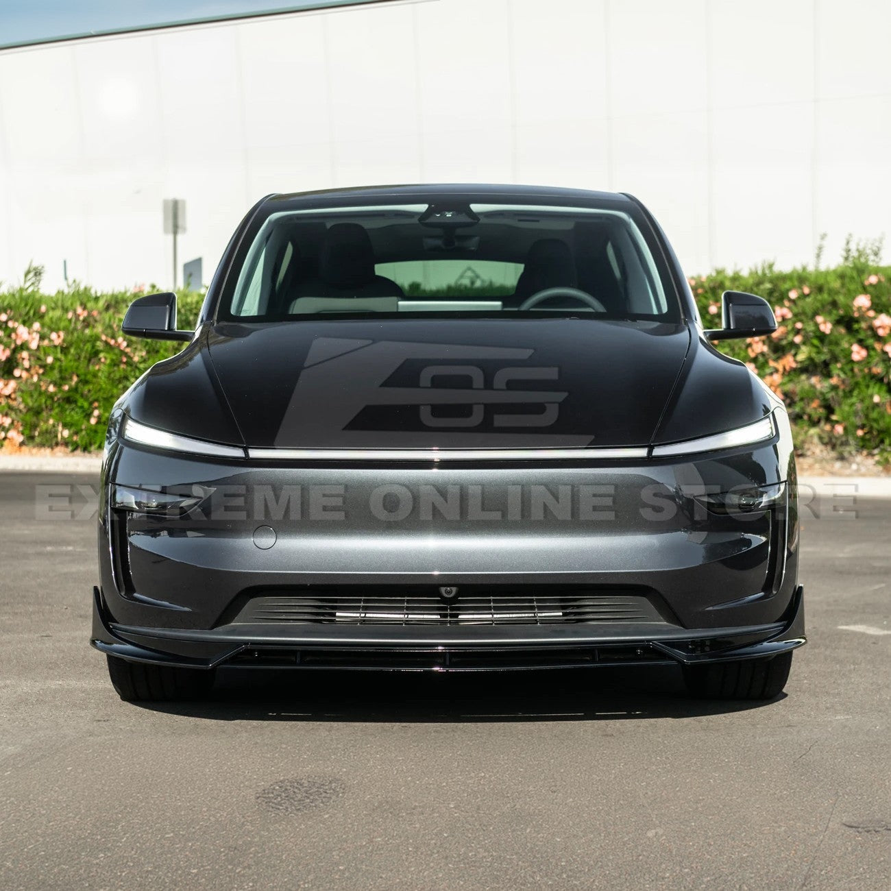 2025-Up Tesla Model Y Track Style 4 Pcs Front Bumper Lip Splitter - FLIP-1290-ABS