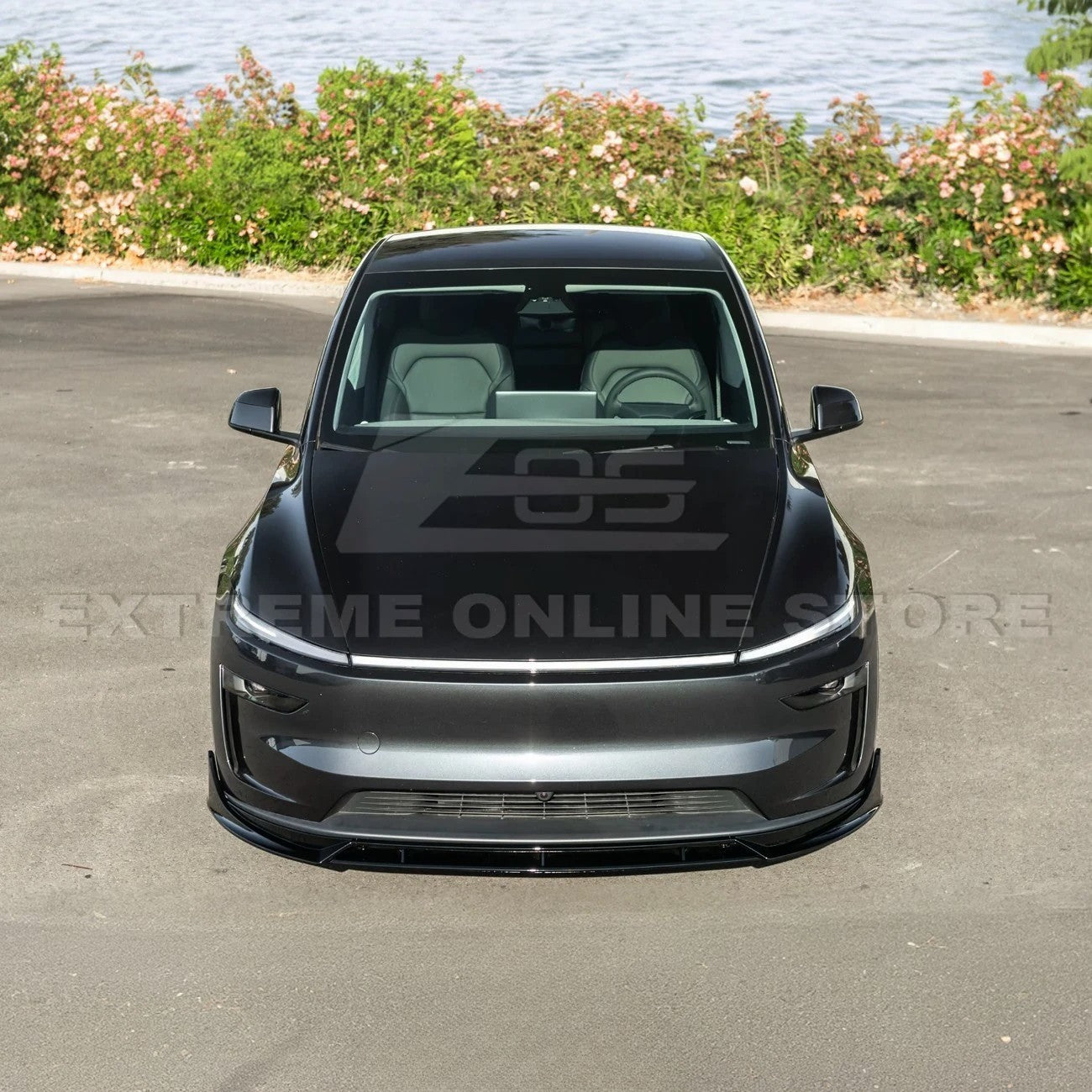 2025-Up Tesla Model Y Track Style 4 Pcs Front Bumper Lip Splitter - FLIP-1290-ABS
