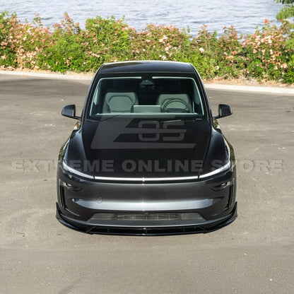 2025-Up Tesla Model Y Track Style 4 Pcs Front Bumper Lip Splitter - FLIP-1290-ABS