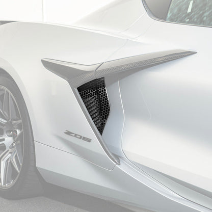 Corvette C8 Z06 Aluminum Black Rear Side Intake Mesh Grille Inserts