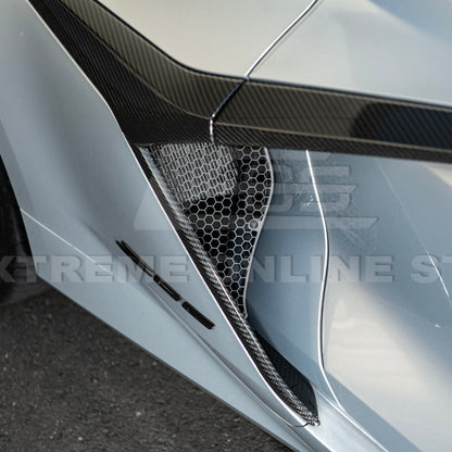 Corvette C8 Z06 Aluminum Black Rear Side Intake Mesh Grille Inserts