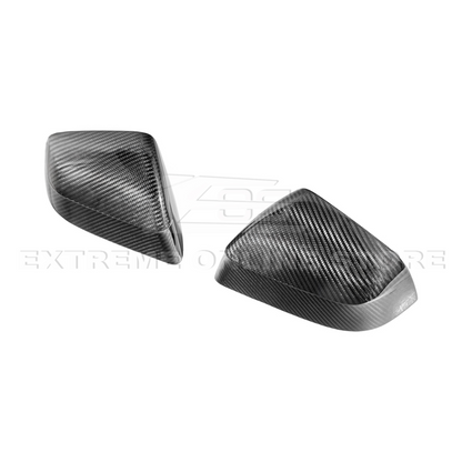 2025-Up Tesla Model Y Dry Carbon Fiber Tape On Side Mirror Cap Covers Pair - MC-1281-BKCF