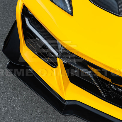 Corvette C8 Z06 / E-Ray DRY CARBON FIBER Front Splitter & Canards [Z07 Extended Package]