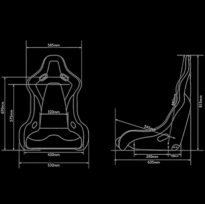 FALCON-S Series Fixed Back Bucket FRP Composite Seat