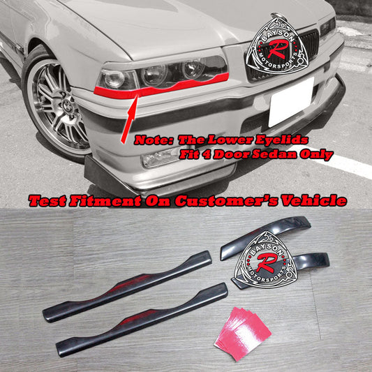 Lower Headlights Eyelids For 1991-1999 BMW 3-Series (E36) 4Dr Sedan