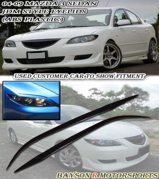 JDM-Style Headlights Eyelids For 2004-2009 Mazda-3 (4Dr Sedan)