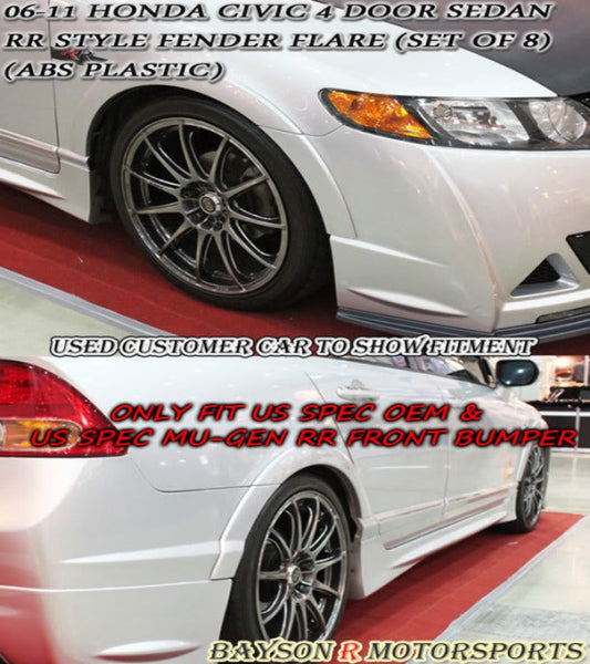 MURR Style Wheelarch Fender Flare Kit For 2006-2011 Honda Civic (4Dr Sedan USDM)