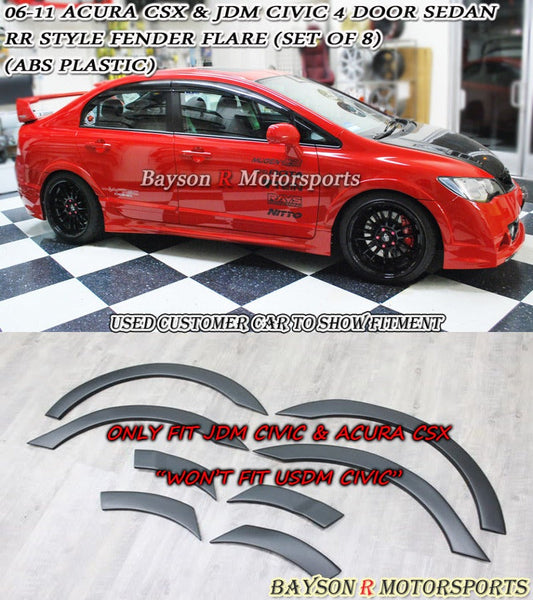 MURR Style Wheelarch Fender Flare Kit For 2006-2011 Honda Civic (4Dr Sedan JDM Spec)