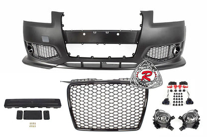 RS3 Style Front Bumper With Grille & Fog Lights For 2006-2008 Audi A3/S3 (8P)