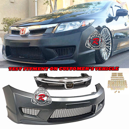 TR Style Front Bumper For 2012-2015 Honda Civic (4Dr Sedan)