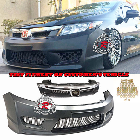 TR Style Front Bumper For 2012-2015 Honda Civic (4Dr Sedan)