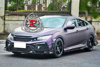 VR Style Front Bumper For 2016-2021 Honda Civic (Wont fit Type R FK8)