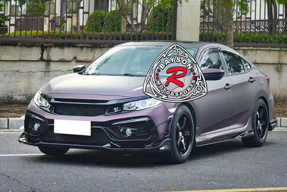 VR Style Front Bumper For 2016-2021 Honda Civic (Wont fit Type R FK8)