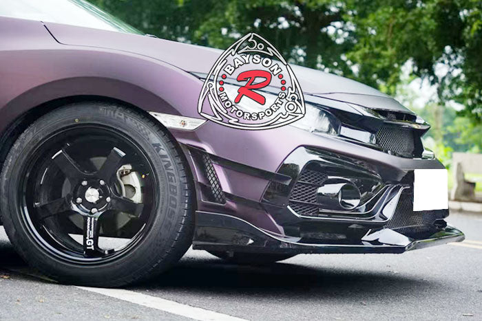 VR Style Front Bumper For 2016-2021 Honda Civic (Wont fit Type R FK8)
