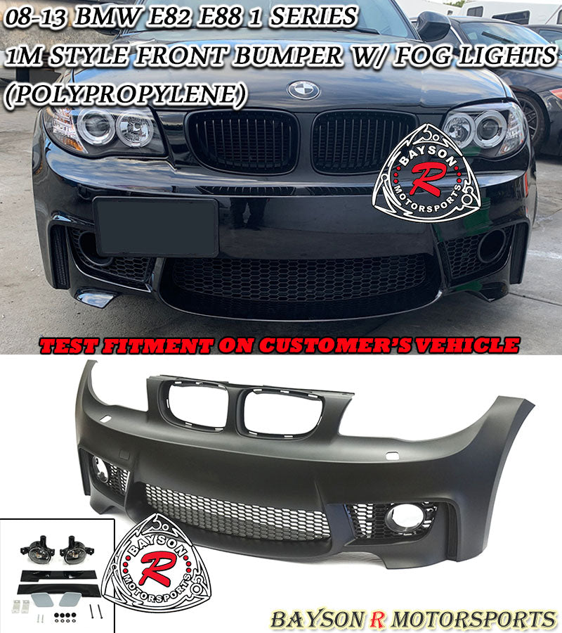1M Style Front Bumper With Fog Lights For 2008-2013 BMW 1-Series (2Dr, E82/E88)
