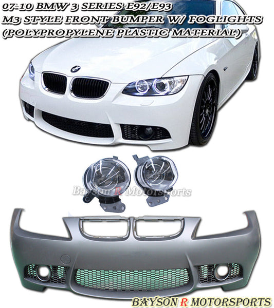 M3 Style Front Bumper with Fog Lights For 2007-2010 BMW 3-Series (2Dr, E92/E93)