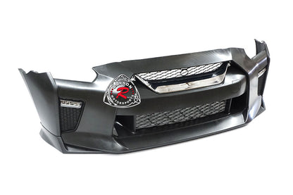 OE Style Front Bumper With DRL and Chrome Grille For 2009-2024 Nissan GTR (R35)