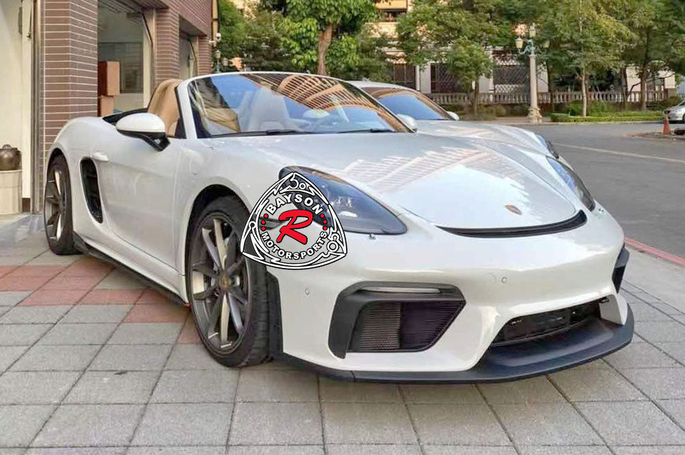 GT4 Style Front Bumper (with Headlight Washer Holes) For 2017-2024 Porsche  Boxster, Cayman/S/GTS (718)