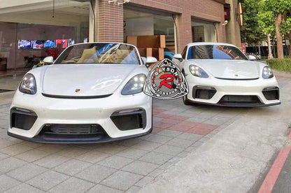 GT4 Style Front Bumper (with Headlight Washer Holes) For 2017-2024 Porsche  Boxster, Cayman/S/GTS (718)