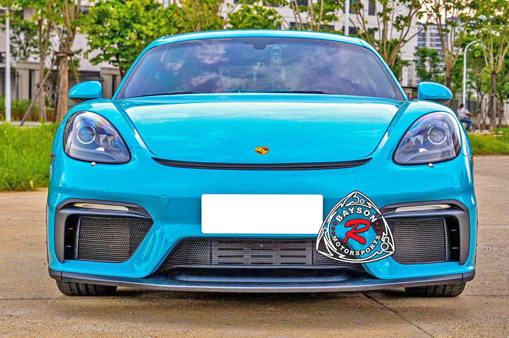 GT4 Style Front Bumper (with Headlight Washer Holes) For 2017-2024 Porsche  Boxster, Cayman/S/GTS (718)
