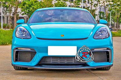 GT4 Style Front Bumper (with Headlight Washer Holes) For 2017-2024 Porsche  Boxster, Cayman/S/GTS (718)