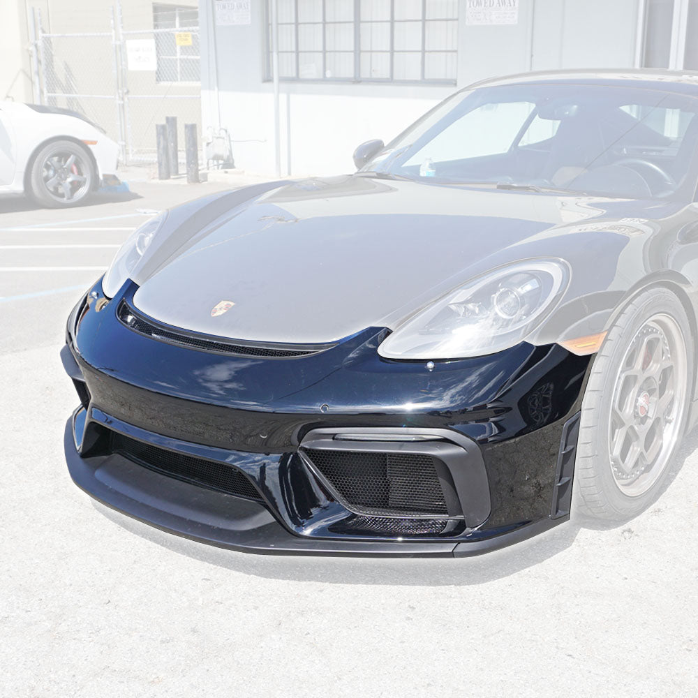 GT4 Style Front Bumper (with Headlight Washer Holes) For 2017-2024 Porsche  Boxster, Cayman/S/GTS (718)